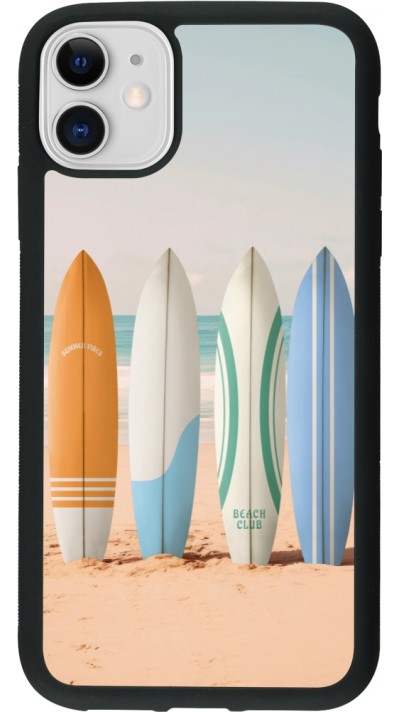 iPhone 11 Case Hülle - Silikon schwarz Summer surfboard 2025