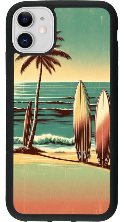 iPhone 11 Case Hülle - Silikon schwarz Surf Paradise