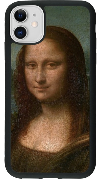 Coque iPhone 11 - Silicone rigide noir Tableau art - La Joconde - Léonard de Vinci