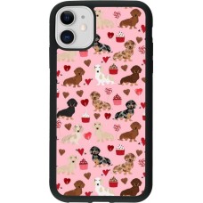 iPhone 11 Case Hülle - Silikon schwarz Valentine 2024 puppy love