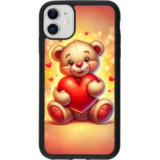 iPhone 11 Case Hülle - Silikon schwarz Valentin 2024 Teddy Liebe