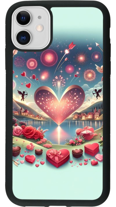iPhone 11 Case Hülle - Silikon schwarz Valentin 2025 Schick