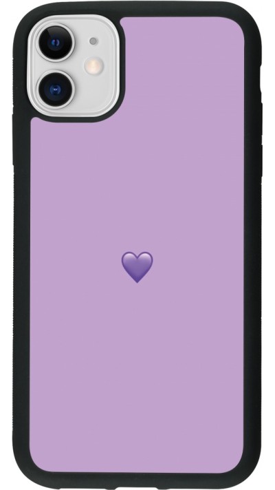iPhone 11 Case Hülle - Silikon schwarz Valentine 2023 purpule single heart