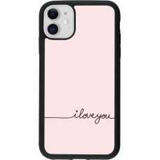 iPhone 11 Case Hülle - Silikon schwarz Valentine 2023 i love you writing