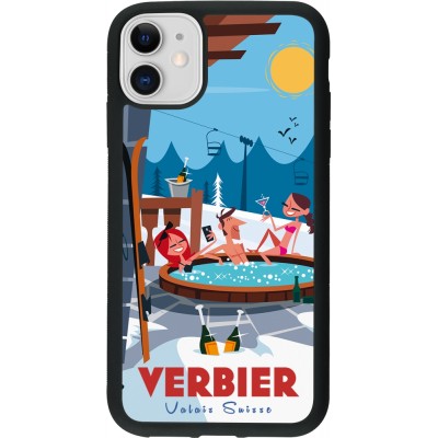 iPhone 11 Case Hülle - Silikon schwarz Verbier Mountain Jacuzzi