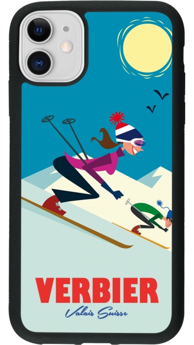iPhone 11 Case Hülle - Silikon schwarz Verbier Ski Downhill