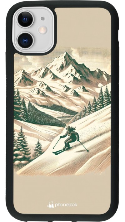iPhone 11 Case Hülle - Silikon schwarz Vintage Skiberg