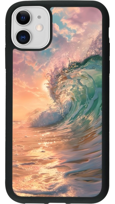 iPhone 11 Case Hülle - Silikon schwarz Wave Sunset