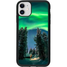 iPhone 11 Case Hülle - Silikon schwarz Winter 22 Northern Lights