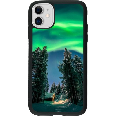 iPhone 11 Case Hülle - Silikon schwarz Winter 22 Northern Lights