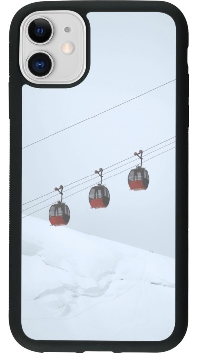 iPhone 11 Case Hülle - Silikon schwarz Winter 22 ski lift