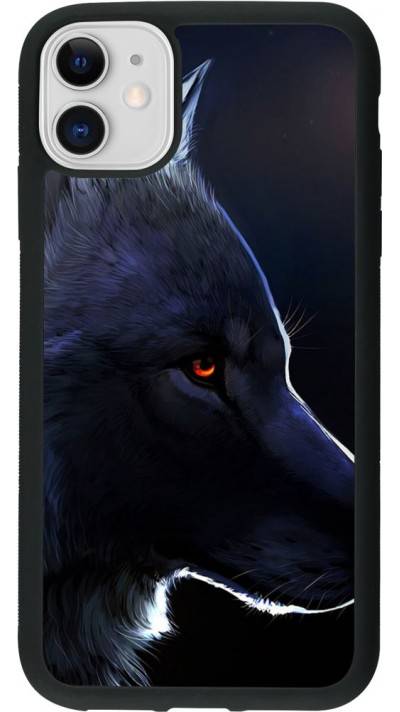 Coque iPhone 11 - Silicone rigide noir Wolf Shape