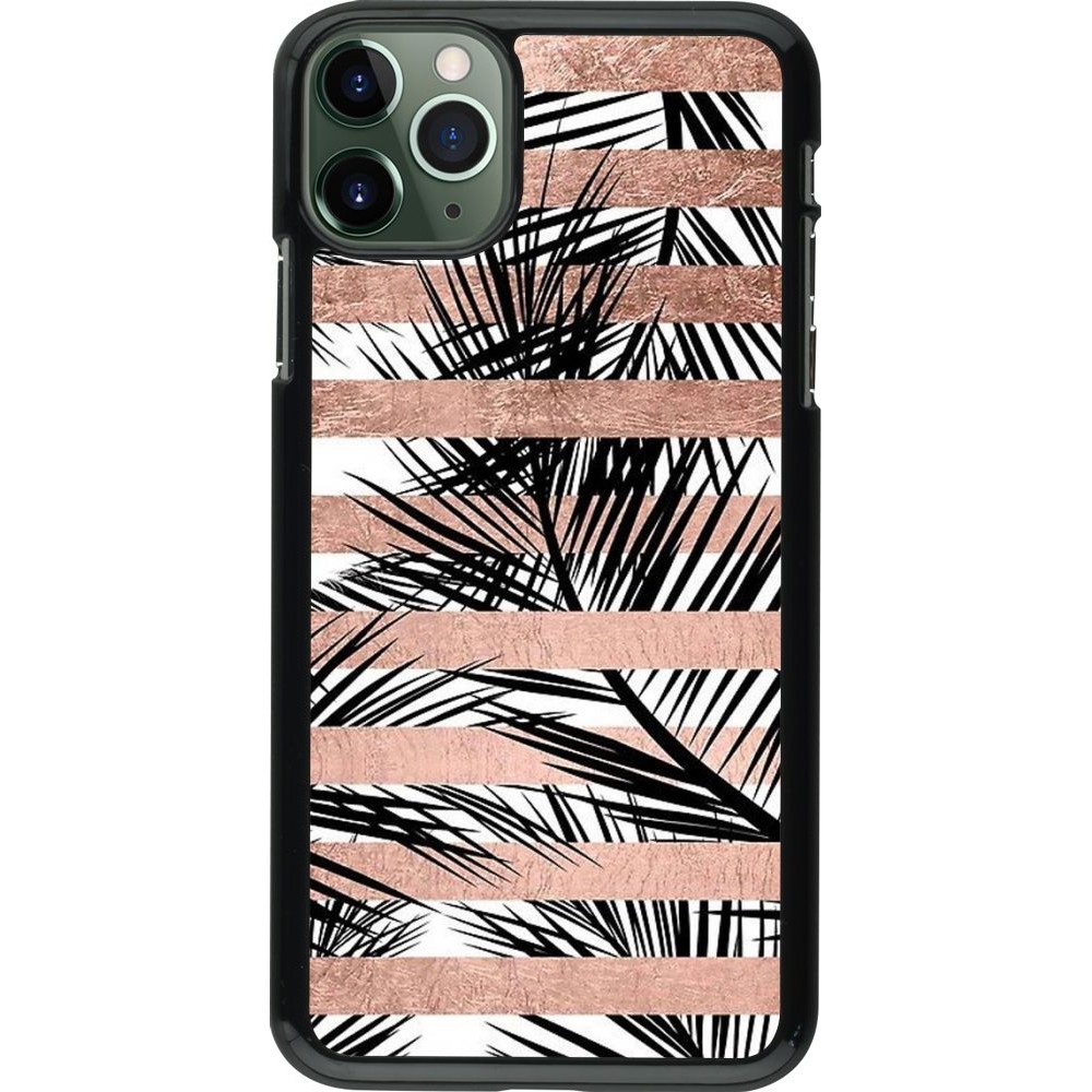 Hülle iPhone 11 Pro Max - Palm trees gold stripes