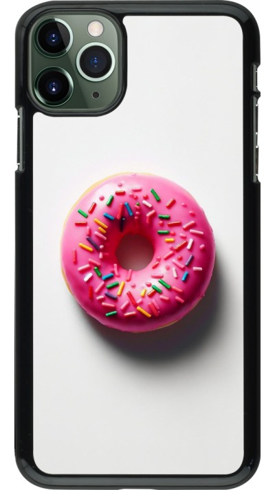 iPhone 11 Pro Max Case Hülle - Weisser Hintergrund, pinker Donut