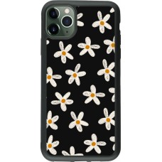iPhone 11 Pro Max Case Hülle - Silikon schwarz Easter 2024 white on black flower