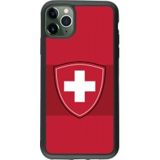 iPhone 11 Pro Max Case Hülle - Silikon schwarz Hockey World Championship Ecusson Suisse