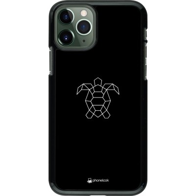 Hülle iPhone 11 Pro - Turtles lines on black