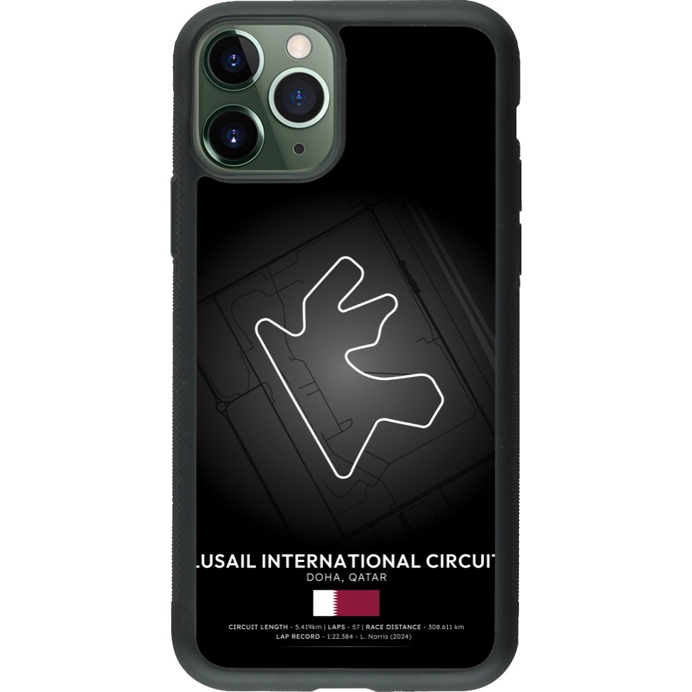 iPhone 11 Pro Case Hülle - Silikon schwarz F1 Track 2025 Qatar