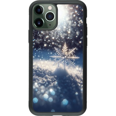 iPhone 11 Pro Case Hülle - Silikon schwarz Schneeflocke Solar Glanz
