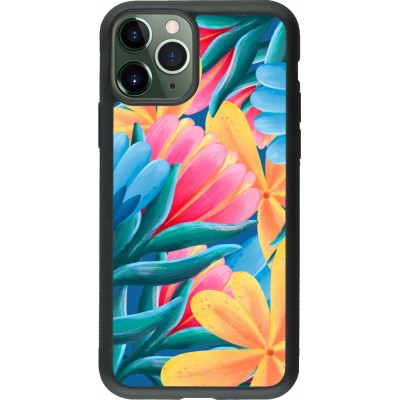 iPhone 11 Pro Case Hülle - Silikon schwarz Spring 23 colorful flowers