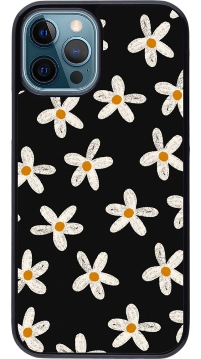 iPhone 12 / 12 Pro Case Hülle - Easter 2024 white on black flower