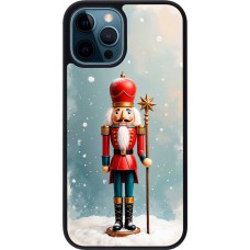 iPhone 12 / 12 Pro Case Hülle - Silikon schwarz Christmas 25 Nutcracker Snow