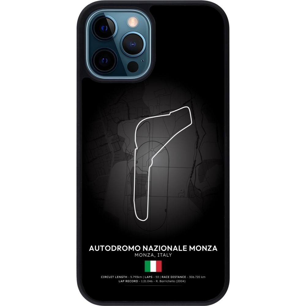 iPhone 12 / 12 Pro Case Hülle - Silikon schwarz F1 Track 2025 Italy
