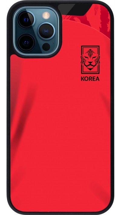 iPhone 12 / 12 Pro Case Hülle - Silikon schwarz Südkorea 2022 personalisierbares Fussballtrikot