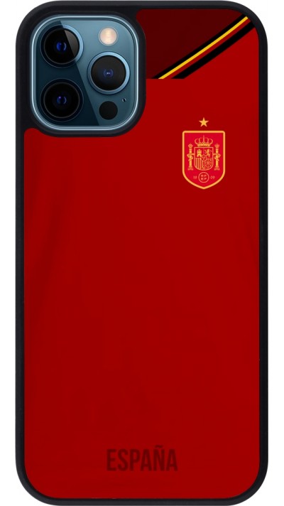 iPhone 12 / 12 Pro Case Hülle - Silikon schwarz Spanien 2022 personalisierbares Fußballtrikot