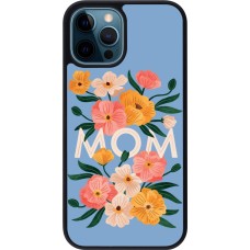 iPhone 12 / 12 Pro Case Hülle - Silikon schwarz Mom 2026 Flowers