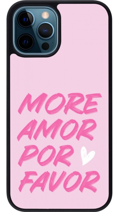 iPhone 12 / 12 Pro Case Hülle - Silikon schwarz More amor porfavor