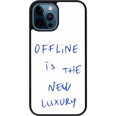 Coque iPhone 12 / 12 Pro - Silicone rigide noir Offline is the new luxury