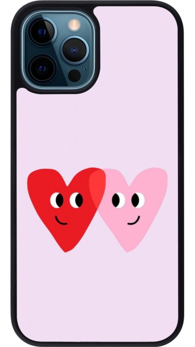 iPhone 12 / 12 Pro Case Hülle - Silikon schwarz Saint Valentines Day 26 Heart