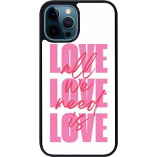 iPhone 12 / 12 Pro Case Hülle - Silikon schwarz Saint Valentines Day 26 Love all we need is