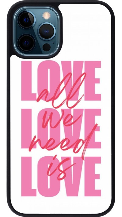 iPhone 12 / 12 Pro Case Hülle - Silikon schwarz Saint Valentines Day 26 Love all we need is