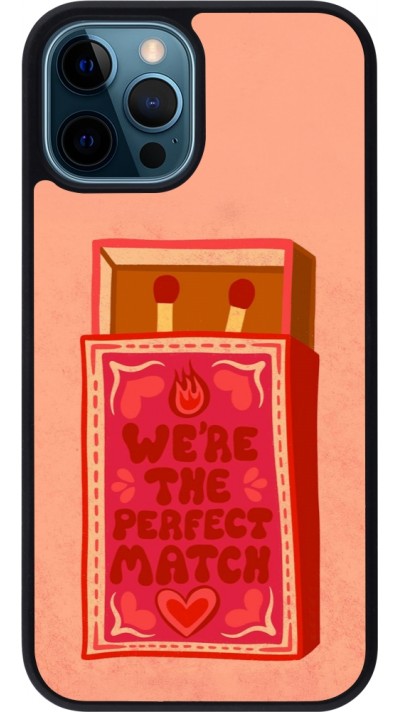 iPhone 12 / 12 Pro Case Hülle - Silikon schwarz Saint Valentines Day 26 Perfect Match