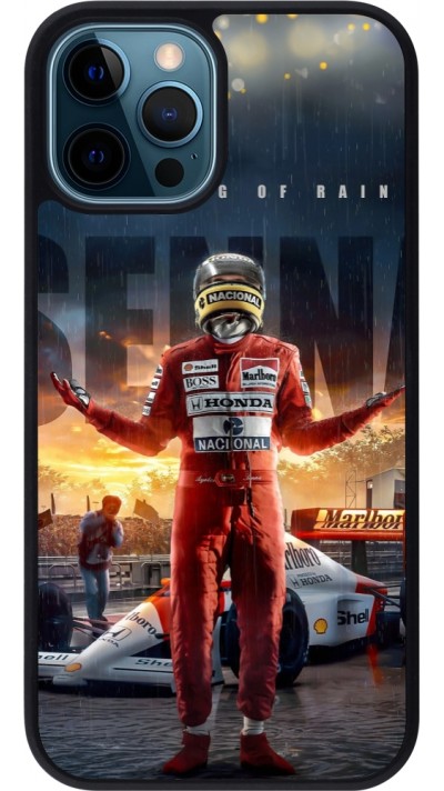 iPhone 12 / 12 Pro Case Hülle - Silikon schwarz Senna The King of Rain