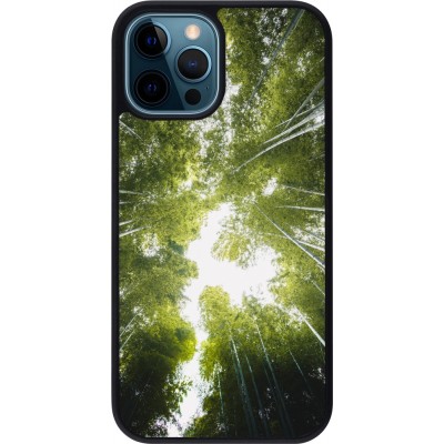 iPhone 12 / 12 Pro Case Hülle - Silikon schwarz Spring 23 forest blue sky