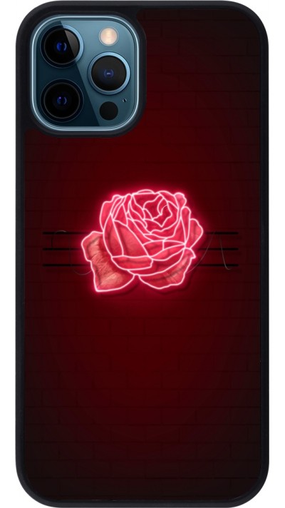 iPhone 12 / 12 Pro Case Hülle - Silikon schwarz Spring 23 neon rose