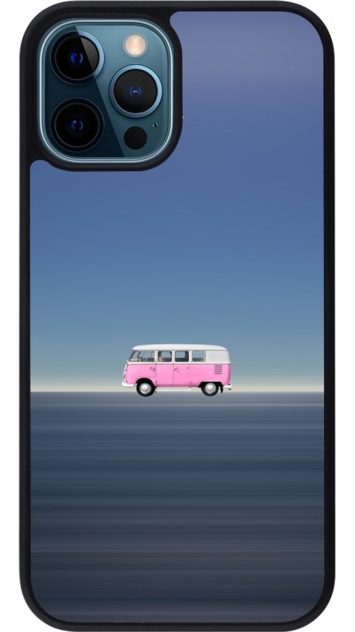 iPhone 12 / 12 Pro Case Hülle - Silikon schwarz Spring 23 pink bus