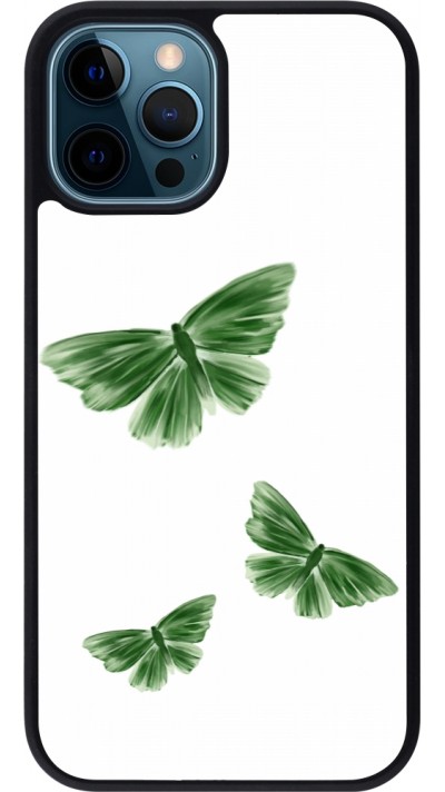 Coque iPhone 12 / 12 Pro - Silicone rigide noir Butterflies Spring 2026