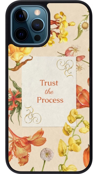 Coque iPhone 12 / 12 Pro - Silicone rigide noir Trust the process Spring 2026