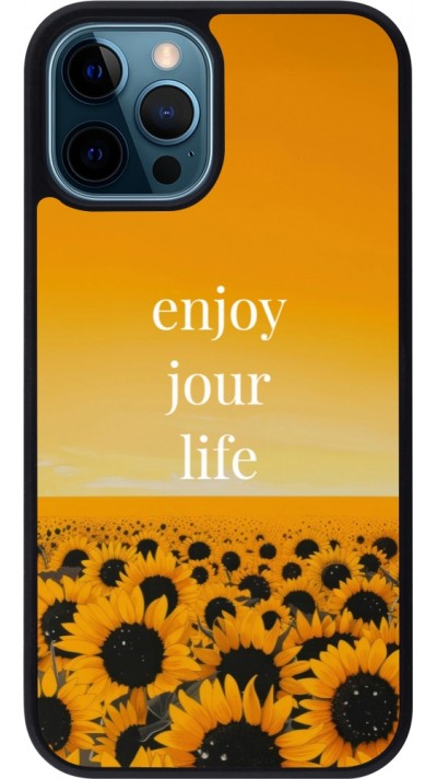 iPhone 12 / 12 Pro Case Hülle - Silikon schwarz Summer 2025 Enjoy your life