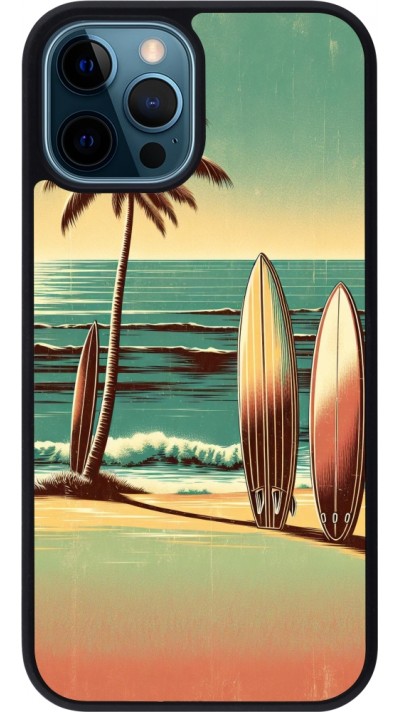 iPhone 12 / 12 Pro Case Hülle - Silikon schwarz Surf Paradise