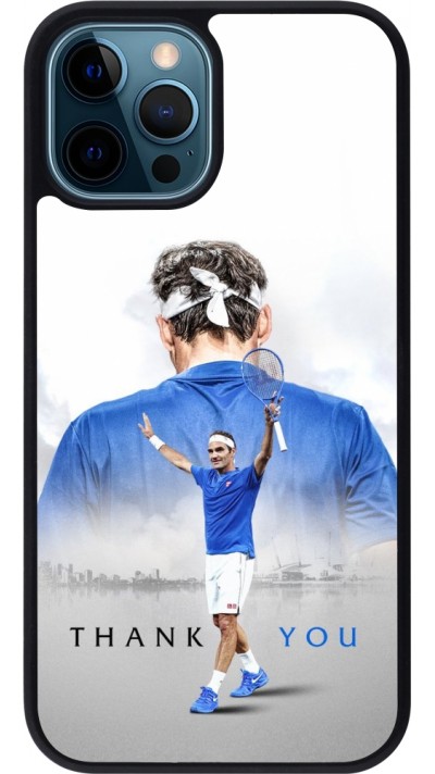 iPhone 12 / 12 Pro Case Hülle - Silikon schwarz Thank you Roger