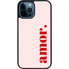 iPhone 12 / 12 Pro Case Hülle - Silikon schwarz Valentine 2024 amor