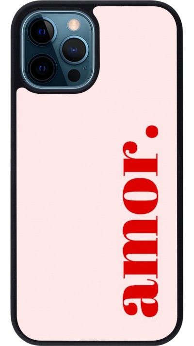 iPhone 12 / 12 Pro Case Hülle - Silikon schwarz Valentine 2024 amor