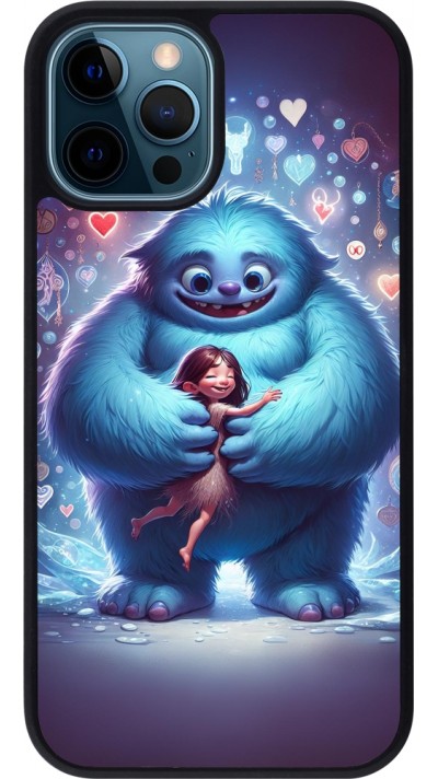 iPhone 12 / 12 Pro Case Hülle - Silikon schwarz Valentin 2024 Flauschige Liebe