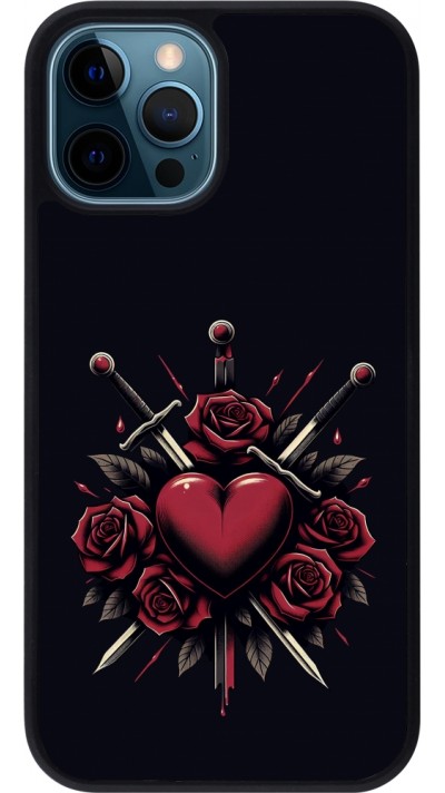iPhone 12 / 12 Pro Case Hülle - Silikon schwarz Valentine 2024 gothic love