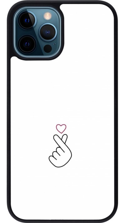 iPhone 12 / 12 Pro Case Hülle - Silikon schwarz Valentine 2024 heart by Millennials